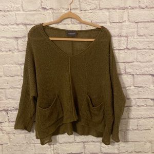 Wooden Ships wool/mohair blend crocheted v-neck sweater